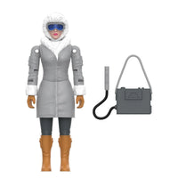 Super7 Scarlett Arctic Counter Intelligence figure in gray coat with fur trim and separate geiger counter accessory
