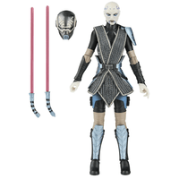 Hasbro Star Wars Black Series Asajj Ventress 6-inch figure with removable helmet and double red lightsabers
