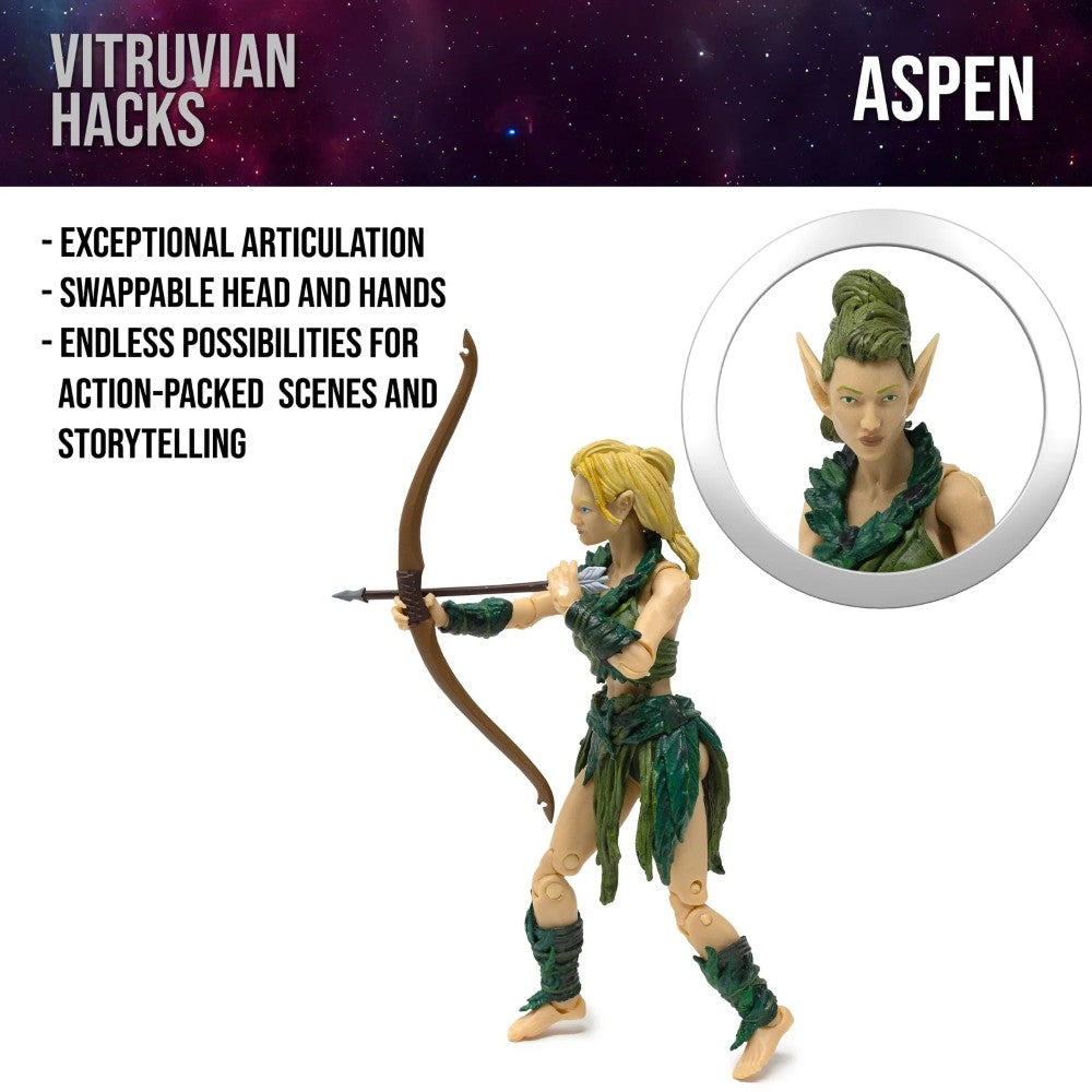 Aspen Spring Branch Elven Archer Vitruvian H.A.C.K.S. Action Figure1:18 Scale by Boss Fight Studio Llc in new box with bow accessory