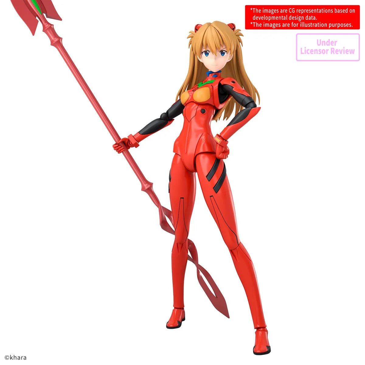 30 Minutes Preference Evangelion: New Theatrical Edition Asuka Shikinami Langley Plug Suit Version Model Kit figure in dynamic pose with spear