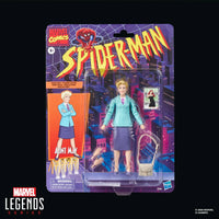 Marvel Legends Spider-Man Aunt May figure in colorful blister packaging