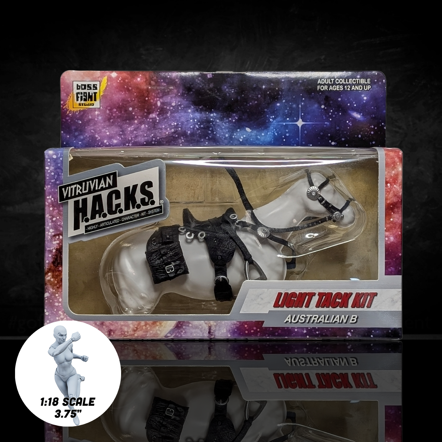 Mighty Steeds - Australian Tack Kit – BLACK Action Figure Accessories by Boss Fight Studio Llc new in box 1:18 scale