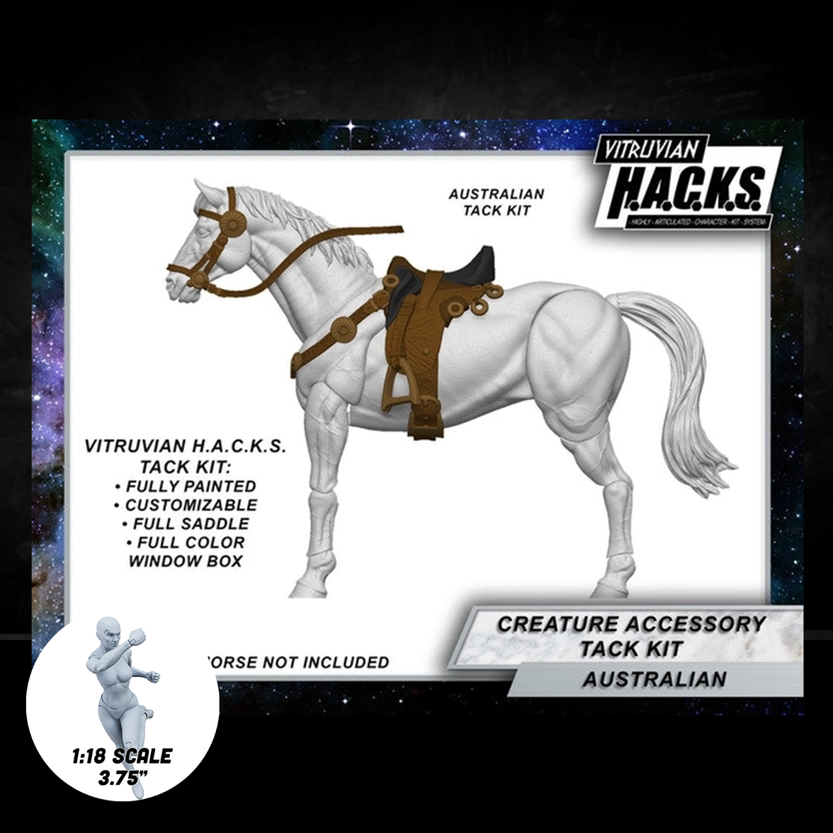 Mighty Steeds - Australian Tack Kit – BROWN Action Figure Accessories by Boss Fight Studio Llc new in box 1:18 scale