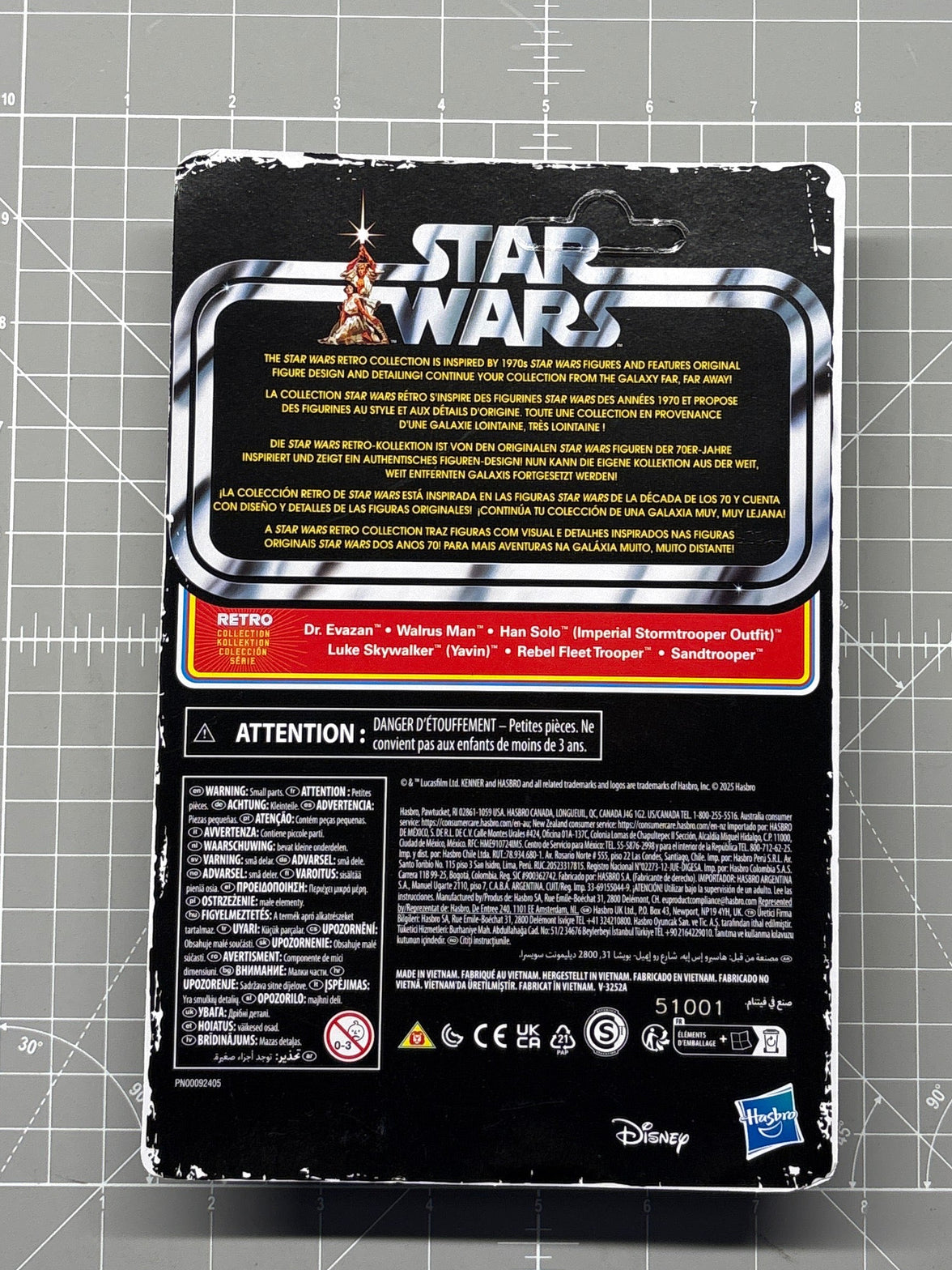 Dr Evazan Star Wars Retro Collection Action Figure 1:18 ANH Kenner packaging back view