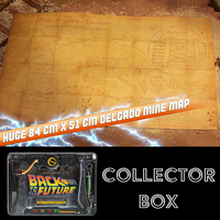 Back to the Future Delgado Mine map with collectible box featuring vintage design by Doctor Collector