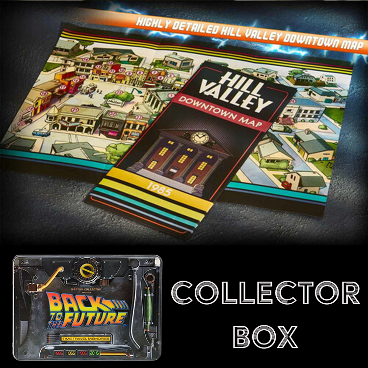 Back to the Future Hill Valley 1985 downtown map and detailed collector box by Doctor Collector