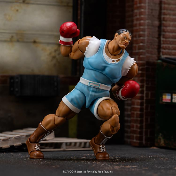 Ultra Street Fighter II Balrog 6-Inch Scale Deluxe Action Figure - The Ruthless Enforcer by Jada Toys posed in boxing stance new in box
