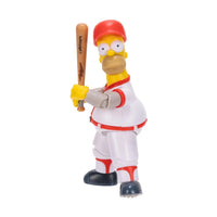 Homer Simpson Baseball Wave 3 Action Figure with Bat & Removable Hat by Jakks Pacific in baseball uniform holding bat.