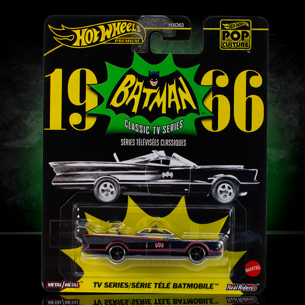 Hot Wheels Premium Pop Culture 1966 Batmobile 1:64 scale die-cast model by Mattel in original TV series packaging