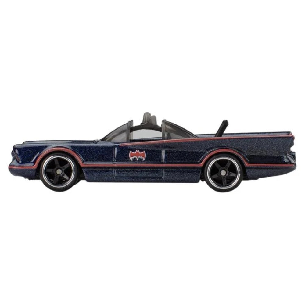 Mattel Hot Wheels 1966 Batmobile die-cast model in 1:64 scale from Batman Classic TV Series side view