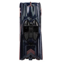 Top view of Mattel Hot Wheels 1966 Batmobile die-cast model from Batman Classic TV Series in 1:64 scale