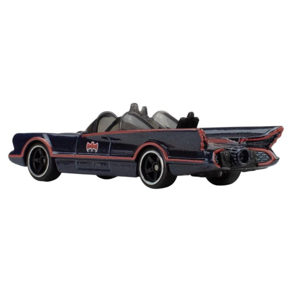 Mattel Hot Wheels 1966 Batmobile classic TV series 1:64 scale die-cast model in black with red trim