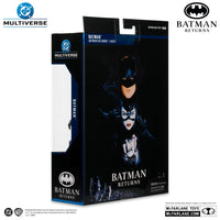 McFarlane 7-inch DC Multiverse Batman Returns action figure packaging with Batman, Catwoman, and Penguin artwork