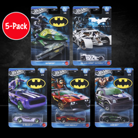 Mattel - Hot Wheels 1:64 Silver Series Batman 5-Piece S Assortment (DC) featuring iconic Batmobile and characters