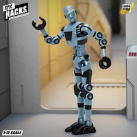 Combat Drone CGT Agile Battle Robot Epic H.A.C.K.S. 1:12 Scale Action Figure Boss Fight Studio Llc with articulated limbs and green eyes
