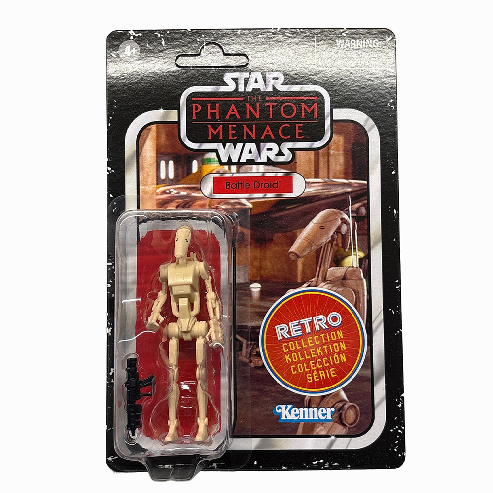 Battle Droid Star Wars Retro Collection Action Figure 1:18 Scale TPM by Kenner in vintage Star Wars packaging
