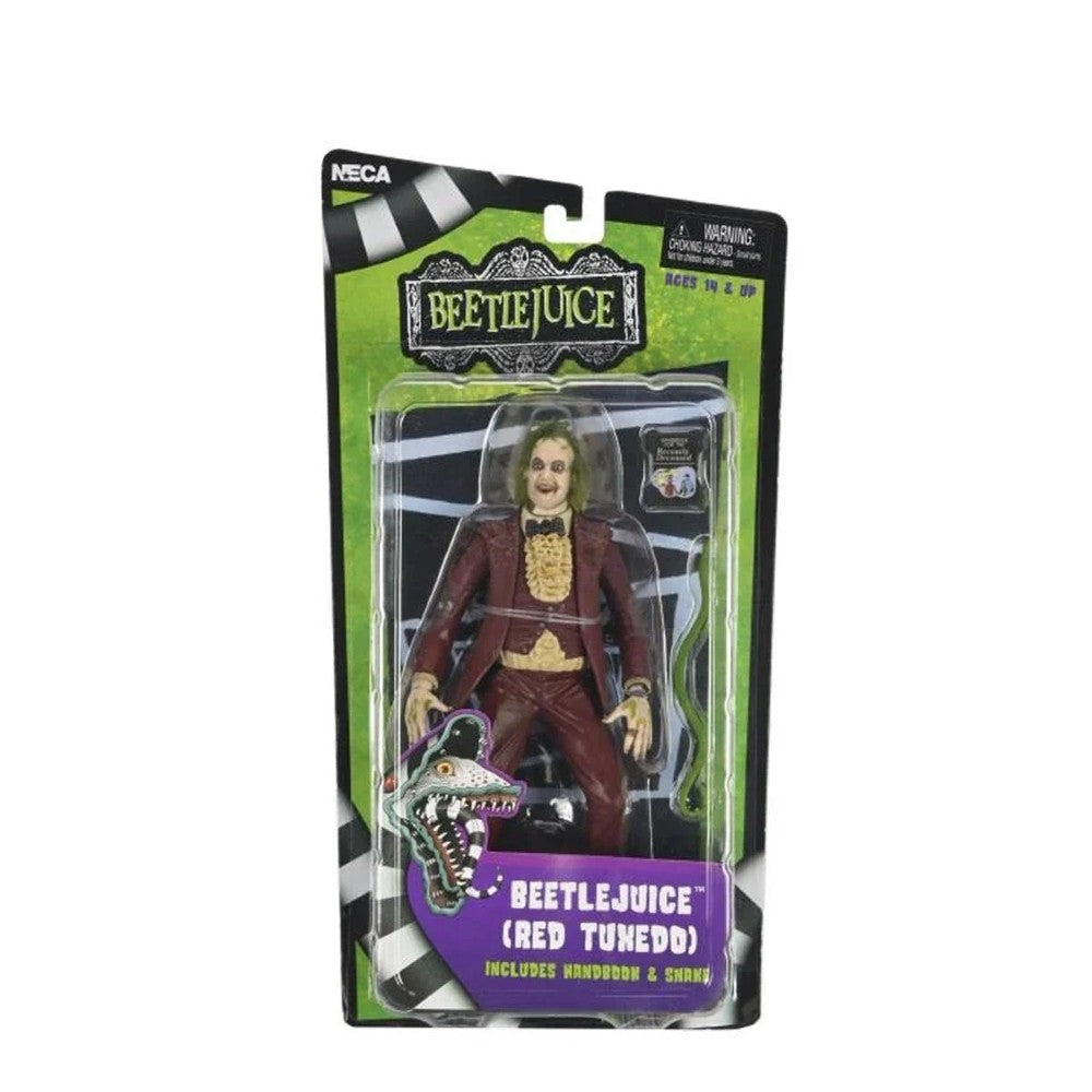 Beetlejuice (1988) Red Tuxedo NECA 7-Inch Scale Action Figure new in box with snake and detailed sculpt by Neca