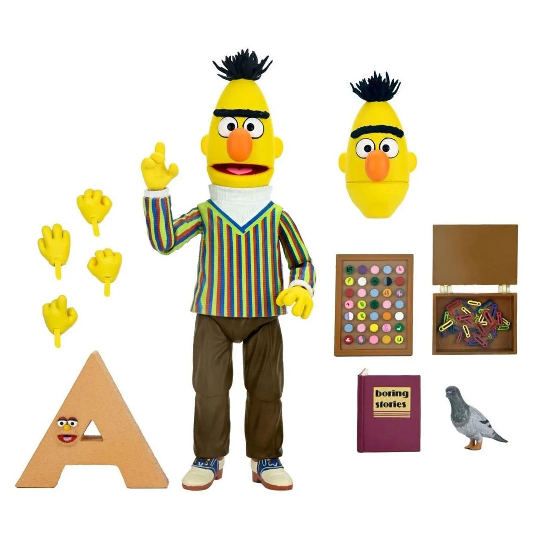 Bert - Sesame Street Ultimate NECA 7-Inch Scale Action Figure new in box with extra head, hands, and accessories by Neca