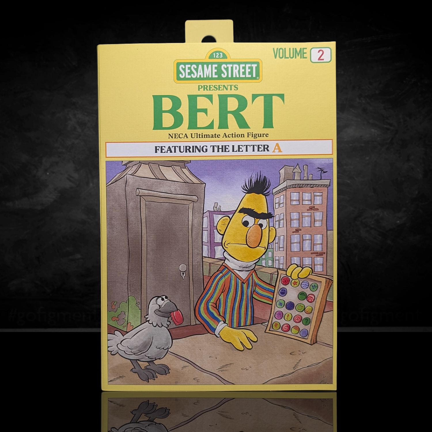 Bert - Sesame Street Ultimate NECA 7-Inch Scale Action Figure new in box featuring colorful letter A board collectible