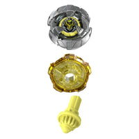 Beyblade X Shelter Drake 5-70O Booster Pack Set Hasbro Beyblade Spinning Tops featuring silver and yellow spinning tops