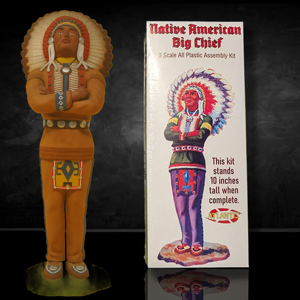 Native American Big Chief 1:8 Scale Model Kit – A Vintage Tribute to the Golden Age of Modeling by Atlantis Models new in box