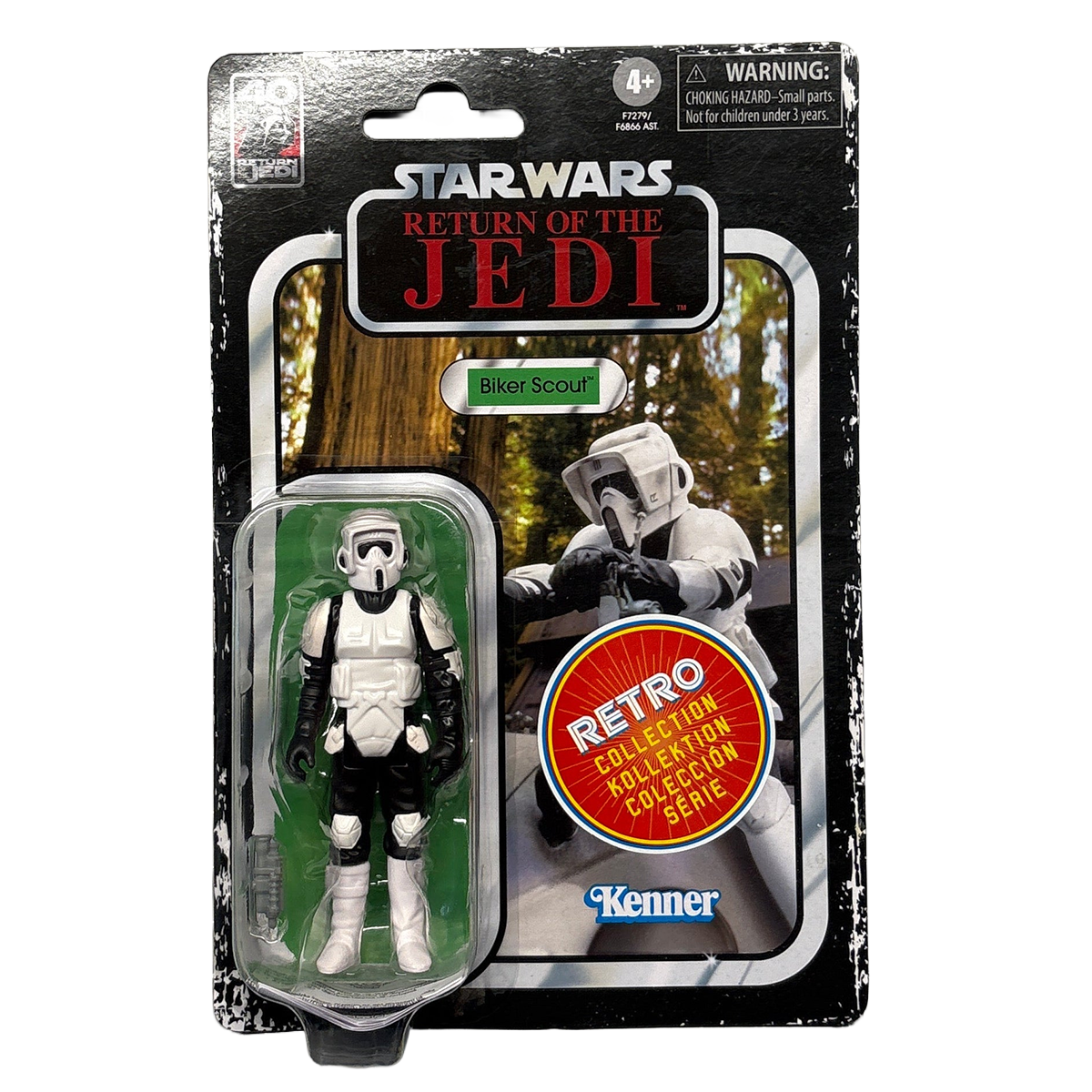 Biker Scout Star Wars Retro Collection Action Figure in case ROTJ by Kenner in package