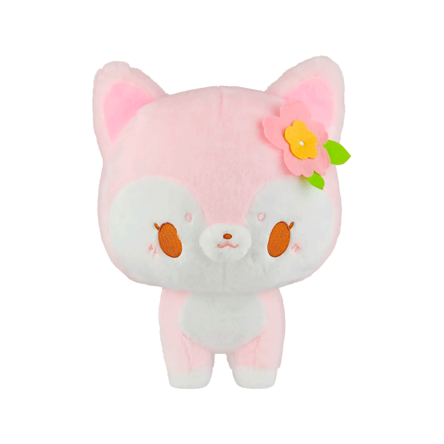 Birduyen Speckle pink deer plush with flower accessory soft kawaii companion toy for all ages