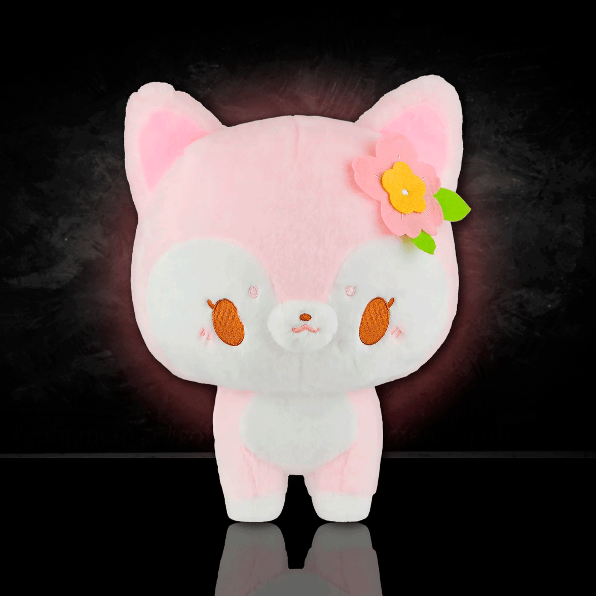 Birduyen Speckle pink deer plush with flower accessory, soft and cute kawaii companion for all ages