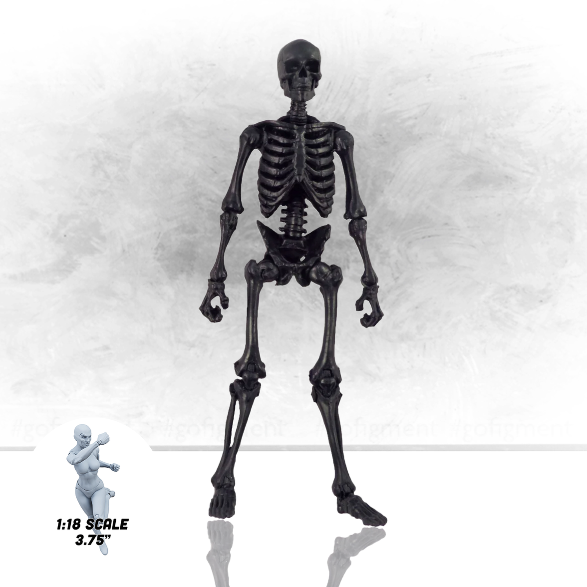 Vitruvian H.A.C.K.S. BLACK 1:18 Scale Action Figure: Skeleton Blank by Boss Fight Studio Llc new in box collectible figure.