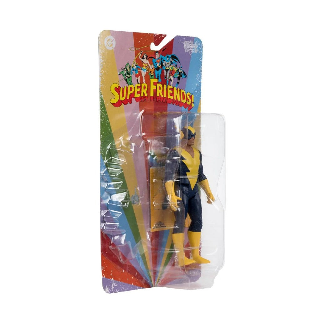 Black Vulcan - DC Retro Wave 16 Super Friends 6" Action Figure McFarlane packaged by Go Figment with colorful retro card.