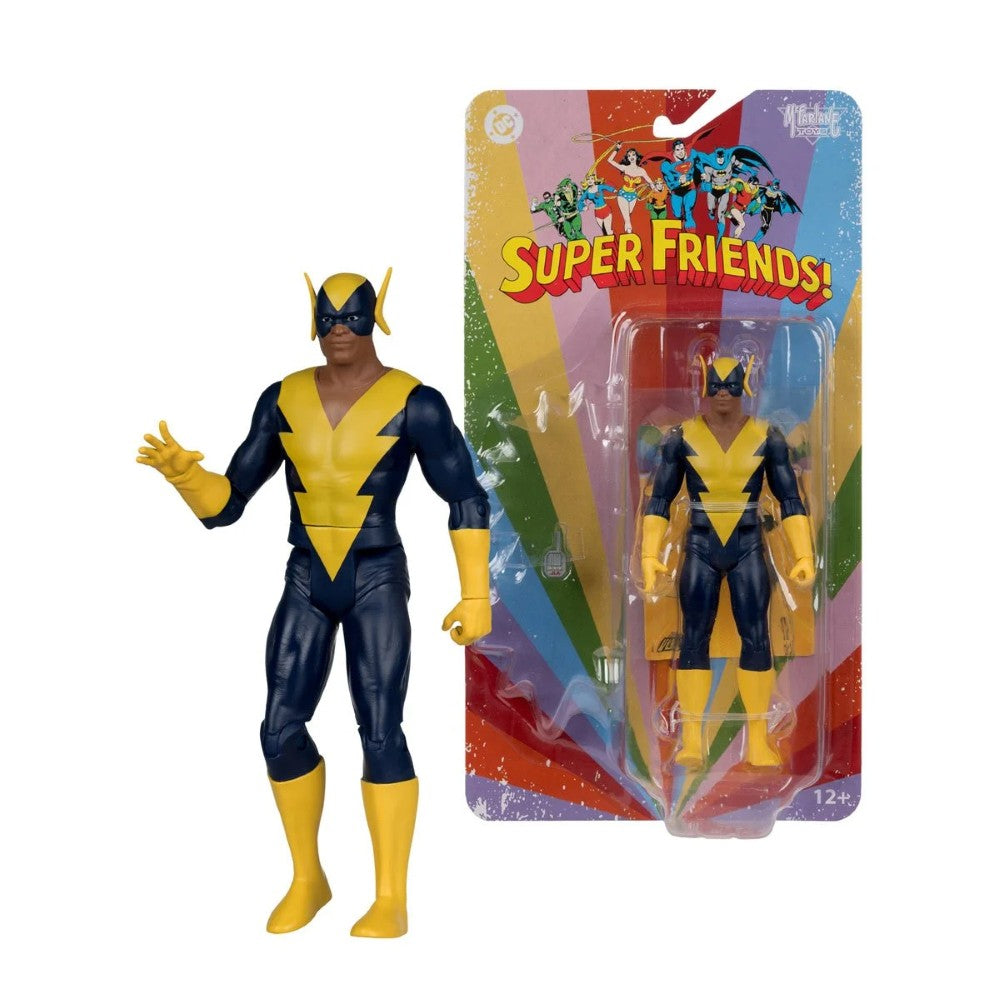 Black Vulcan - DC Retro Wave 16 Super Friends 6" Action Figure McFarlane by Go Figment with packaging and figure display