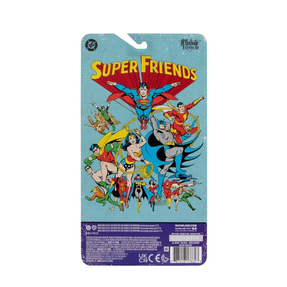 Black Vulcan - DC Retro Wave 16 Super Friends 6" Action Figure McFarlane by Go Figment collectible packaging back view