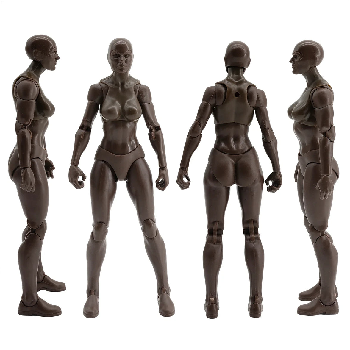 EPIC H.A.C.K.S. Blank Female COFFEE 6" Scale Premium Action Figure new in box by Boss Fight Studio Llc shown from multiple angles