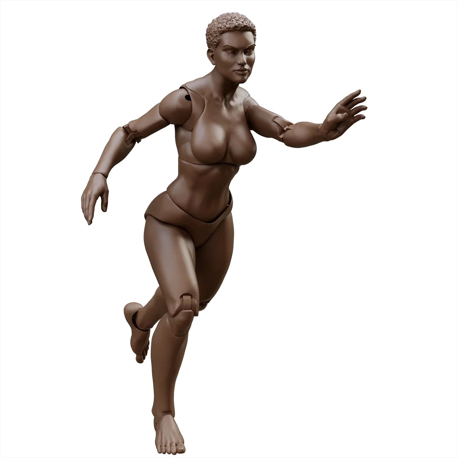 EPIC H.A.C.K.S. Blank Female COFFEE 6" Scale Premium Action Figure posed running by Boss Fight Studio Llc new in box