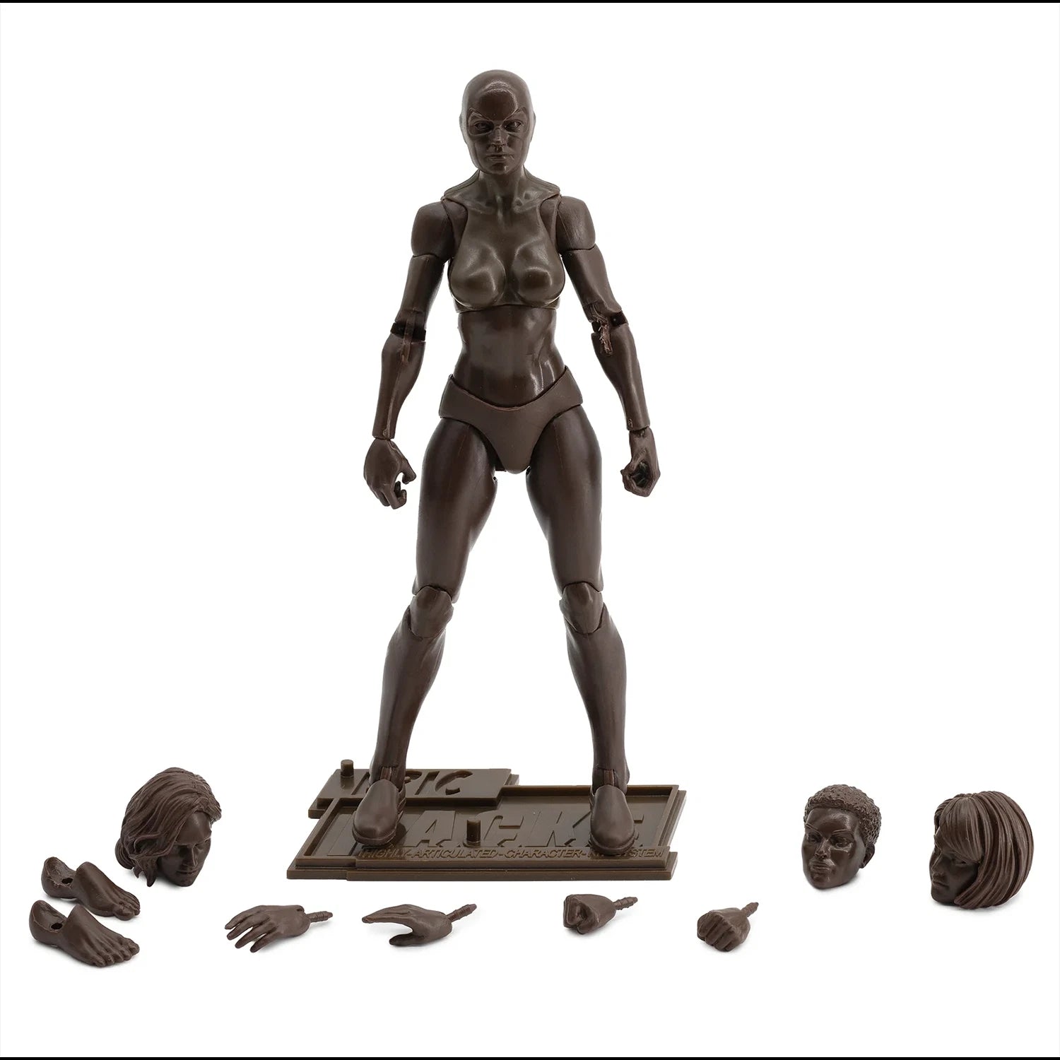 EPIC H.A.C.K.S. Blank Female COFFEE 6" Scale Premium Action Figure new in box with extra heads and hands by Boss Fight Studio Llc