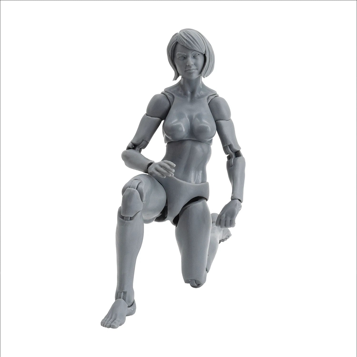 EPIC H.A.C.K.S. Blank Female SHADY GREY 6" Scale Premium Action Figure kneeling pose new in box by Boss Fight Studio Llc