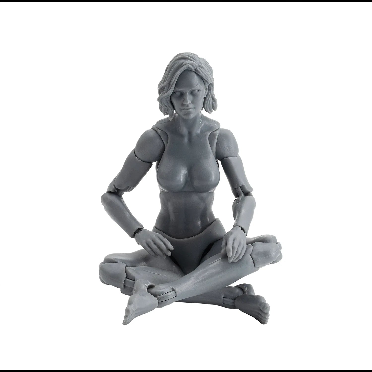 EPIC H.A.C.K.S. Blank Female SHADY GREY 6" Scale Premium Action Figure seated pose new in box by Boss Fight Studio Llc