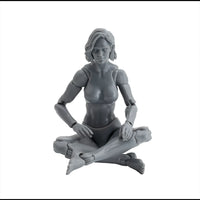 EPIC H.A.C.K.S. Blank Female SHADY GREY 6" Scale Premium Action Figure seated pose new in box by Boss Fight Studio Llc