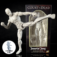Immortal Ivory Male - Court of the Dead Action Figure Blank 1:18 Scale by Boss Fight Studio Llc posed with box in background
