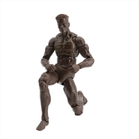 EPIC H.A.C.K.S. Blank Male COFFEE BROWN 6" Scale Premium Action Figure posed kneeling by Boss Fight Studio Llc new in box