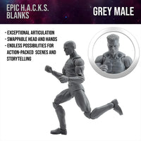 EPIC H.A.C.K.S. Blank Male SHADY GREY 6" Scale Premium Action Figure new in box by Boss Fight Studio Llc