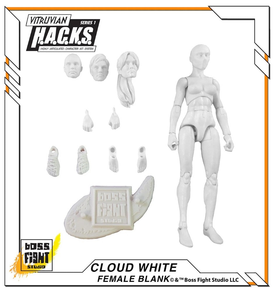 Vitruvian H.A.C.K.S. Character Blanks Cloud White Female 1:18 Scale Action Figure new in box by Boss Fight Studio Llc