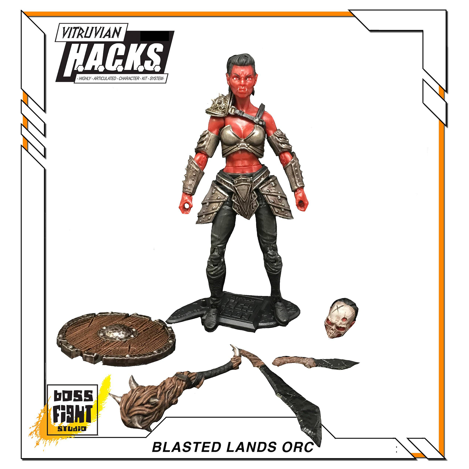 Vitruvian H.A.C.K.S. Action Figure: Female Blasted Lands Orc - Orc Ravager 1:18 Scale new in box by Boss Fight Studio Llc