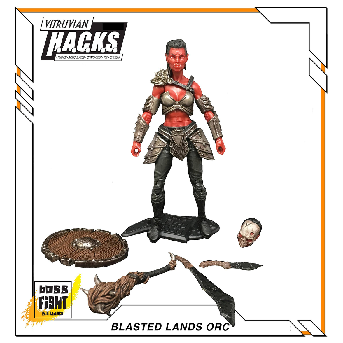 Vitruvian H.A.C.K.S. Action Figure: Female Blasted Lands Orc - Orc Ravager 1:18 Scale new in box by Boss Fight Studio Llc