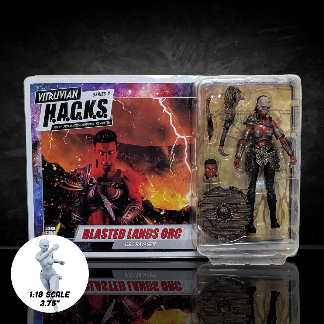 Vitruvian H.A.C.K.S. Action Figure: Female Blasted Lands Orc - Orc Ravager 1:18 Scale new in box by Boss Fight Studio Llc