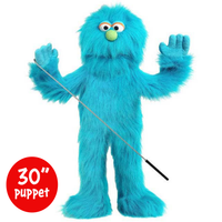Silly Puppets Mook Blue Monster Puppet - 30" furry puppet with movable mouth and arm rod by Silly Puppets new condition