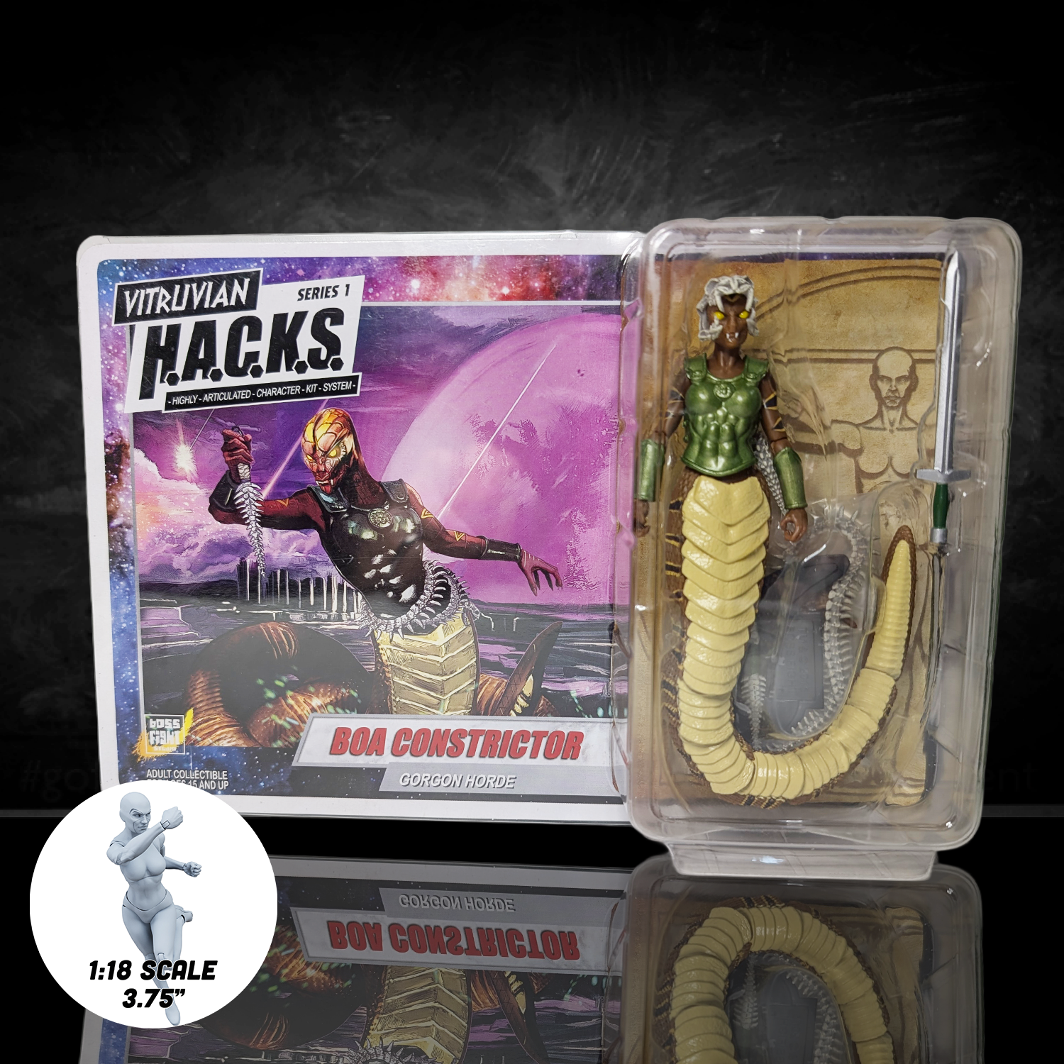 Boa Gorgon Vitruvian H.A.C.K.S. Series 1 Boss Fight Studio 4" Figure new in box by Boss Fight Studio Llc