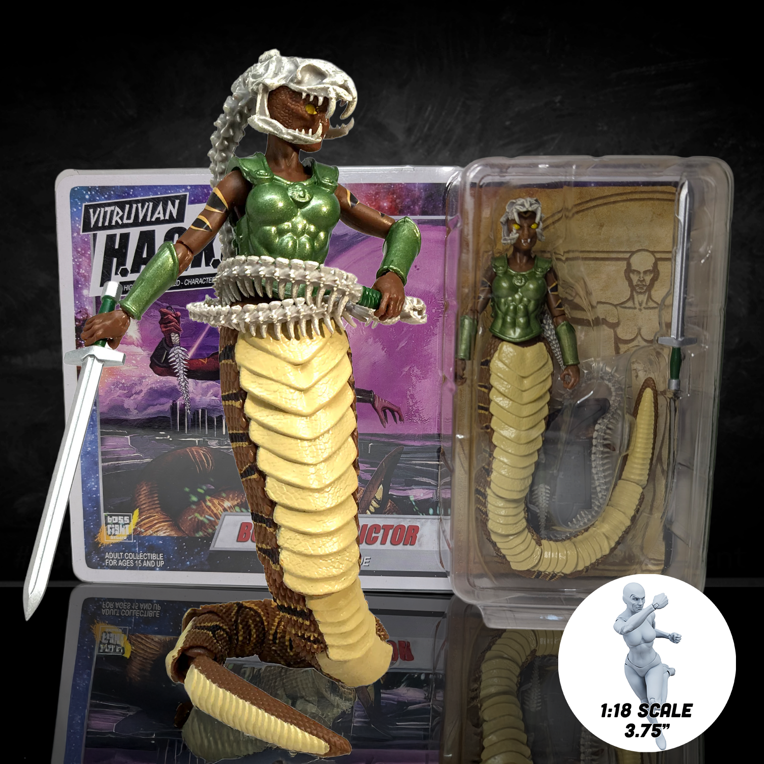 Boa Gorgon Vitruvian H.A.C.K.S. Series 1 Boss Fight Studio 4" Figure new in box by Boss Fight Studio Llc