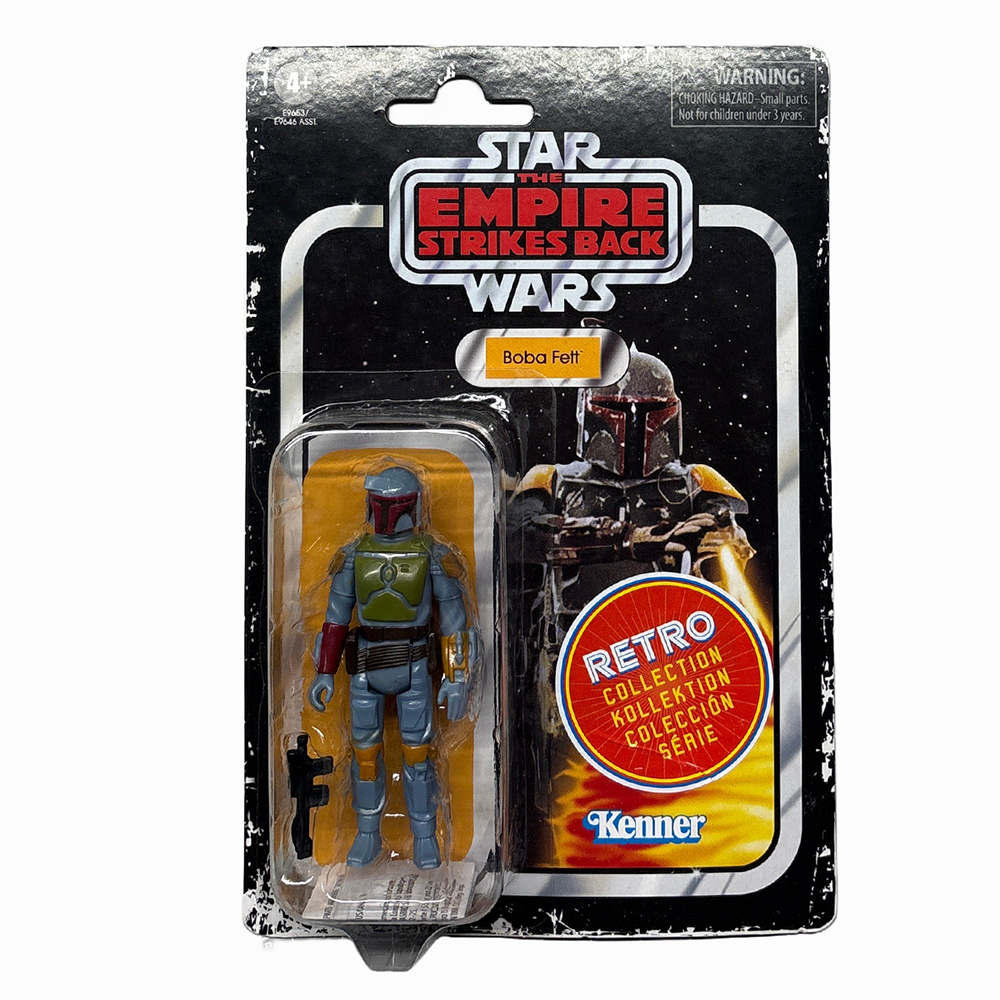 Boba Fett Star Wars Retro Collection Action Figure 1:18 Scale ESB, Kenner carded figure in package