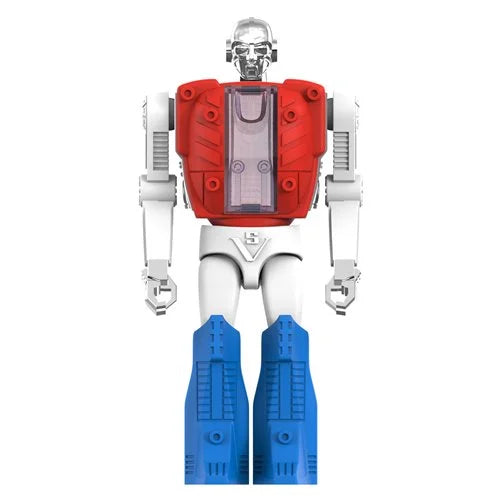 Biotron Micronauts 3.75-Inch Action Figure Super7 Reaction+ red white and blue robot